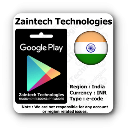 INR 100 Google Play India Region